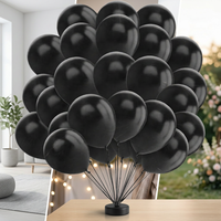 Ballons ronds en latex noir de 10 pouces, lot de 25, pour anniversaire, fête d'enfants, baby shower, fiançailles, mariage, enterrement de vie de jeune fille, décorations