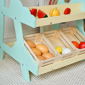 2022 Hot Selling Kitchen <strong>Food</strong> <strong>Toys</strong> <strong>Wooden</strong> Children's Grocery Store Supermarket Cutting Set for Kids for Role Play Imagination - Product Image 4