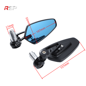 Rétroviseur de moto pliable CNC <span class=keywords><strong>en</strong></span> alliage d'aluminium avec verre bleu, rétroviseur de guidon universel pour scooter et vélo électrique - Product Image 2