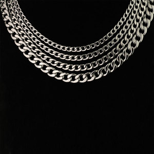 Stainless Steel Cuban Necklace Chunky Chain Unisex Hip Hop Style 304 Steel U Shape Gift Necklace - Product Image 4