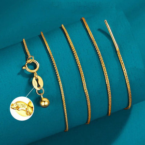 Luxus mode AU750 Pure Real 18 Karat Goldkette Halskette Feiner Schmuck Accessoires Damen Damen Damen Halsketten - Product Image 4