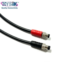 Kabel M8 3 Pin a Coding Straight Molded Female Single End 5m PUR dengan Panel Nut untuk Jalur Pembotolan Photocell