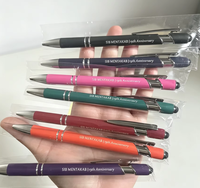 Stylo à bille rétractable 2-en-1 personnalisé avec pointe tactile, stylo tactile en métal pour écrans tactiles