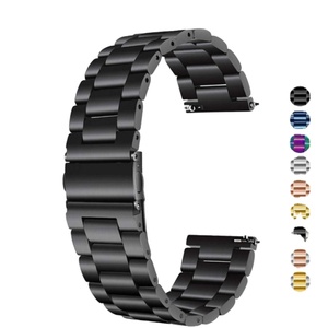 Cinturino in Acciaio Inossidabile per <span class=keywords><strong>Watch</strong></span> <span class=keywords><strong>GT3</strong></span>/GT2 <span class=keywords><strong>Pro</strong></span> e Gear S3/S2, Larghezza 20mm/22mm, Design a Tre Perle con Bottone a Scatto - Product Image 1