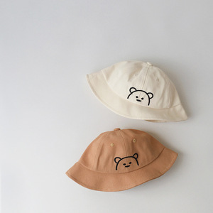 Chapeau bébé printemps et automne Section mince dessin animé mignon ours été bébé Pot chapeau crème <span class=keywords><strong>solaire</strong></span> chapeau de pêche pour enfants - Product Image 3