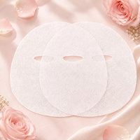 Masque facial en feuille prédécoupée en forme de cœur Y523, substrat en fibres végétales de rose et mélange de Lyocell, masque sec non tissé