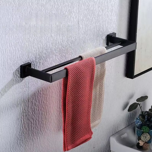 Ensemble d'accessoires de salle de bain modernes 6 pièces, porte-serviettes mural en acier inoxydable, porte-papier toilette, étagère organisatrice - Product Image 6