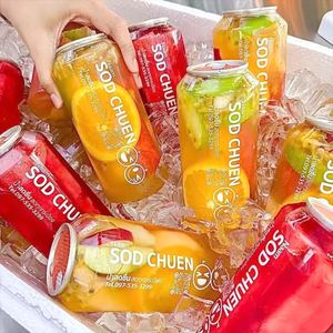 Pull-<b>ring</b> Plastic Bottles 330ml 500ml Transparent Coffee Pet Cans Sealing Machine Seal <b>Pop</b> Can Disposable Pet Cans With Lids - Product Image 1