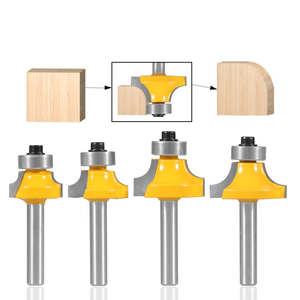 4-teiliges Set Griff Kanten fräser Hartmetall bohrer für Holz bearbeitungs werkzeuge Radius Gerader Trimmer Reinigungs ecken bits - Product Image 2