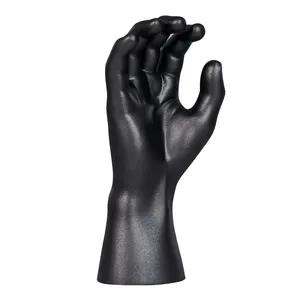 Manequim de mão de homem preto personalizado barato por atacado de plástico PVC para exibição de luvas