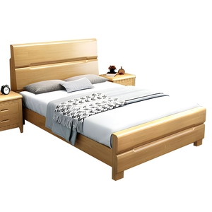 Set Camera da <span class=keywords><strong>Letto</strong></span> Moderno in Legno con Struttura <span class=keywords><strong>Letto</strong></span> in Legno Massello e <span class=keywords><strong>2</strong></span> Comodini, Robusto <span class=keywords><strong>Letto</strong></span> con Base a Doghe per Arredamento Casa - Product Image 2