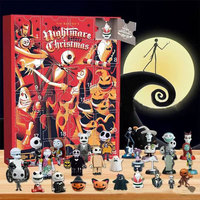 Calendrier de l'Avent Halloween 24 grilles personnalisé Cauchemar avant Noël Mini poupée boîte aveugle jouets cadeaux calendrier de l'Avent