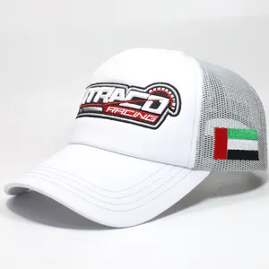 Maßge schneiderte hochwertige Männer UAE Dubai Style Gorras Caps Adult Foam Mesh White Trucker Hüte