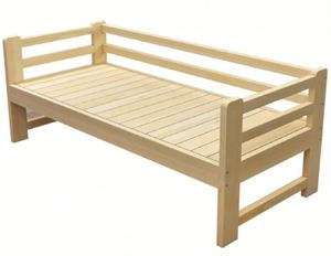 <span class=keywords><strong>Cama</strong></span> Infantil de Madera Maciza con Barandilla, Cuna Individual Económica, <span class=keywords><strong>Cama</strong></span> Grande Combinable para Bebés - Product Image 3