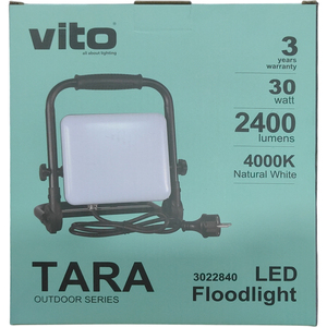 Led Floodlight 30W 2400Lm 4000K Natural White <b>Working</b> <b>Light</b> With Handle And Cord - Product Image 3