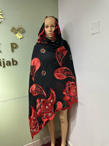 Grand Châle Respirant en Coton « Big Mama » 240*110 cm, <span class=keywords><strong>Foulard</strong></span> Floral Style Dubaï pour <span class=keywords><strong>Femme</strong></span> Musulmane, Africaine ou Indienne, Tendance Ethnique et Plein Air - Product Image 4