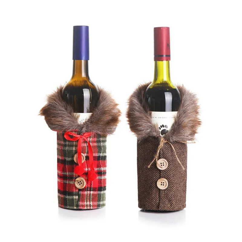 Christmas Wine Bottle Cover Bags Santa Wine Bottle Cover Gift Bag Christmas Dinner Party Xmas Table Decor Merry Christmas