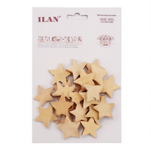 Accessorio Stella in Legno Ilan 20mm 15 Pezzi per Decorazioni Artigianali - Product Image 1