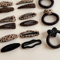 Pince à cheveux coréenne en cristal imprimé léopard pour franges latérales – Cadeau délicat et sophistiqué