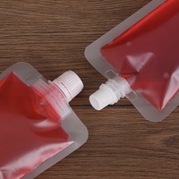 Vente en gros 100ml 150ml 200ml 250ml 500ml Sac de pochette à bec auto-scellant mat transparent pour emballage de liquide de boisson de jus de lait