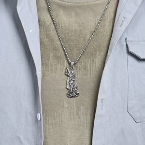 Pendentif rétro yunnique St. George Dragon Slayer pour hommes, personnalisé, artistique, polyvalent, protecteur, punk, hip hop - Product Image 3