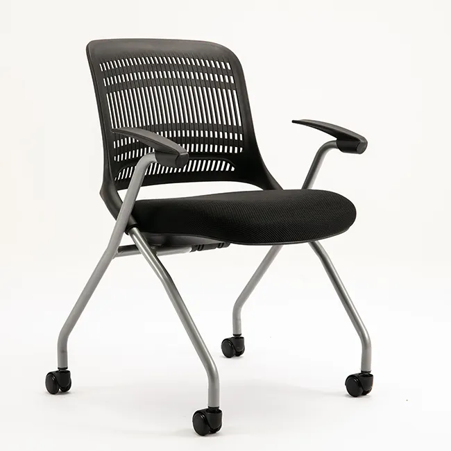 Фабрика настраиваемый простой складной вращающийся офисный стул с мягкой полой спинкой