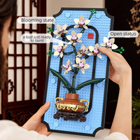 Pintura Decorativa de Orquídeas para Colgar, Bloques de Construcción de Plástico para Niños, Juego de Juguetes de Ensamblaje Creativo, Decoración de Pared para el Hogar, Regalo