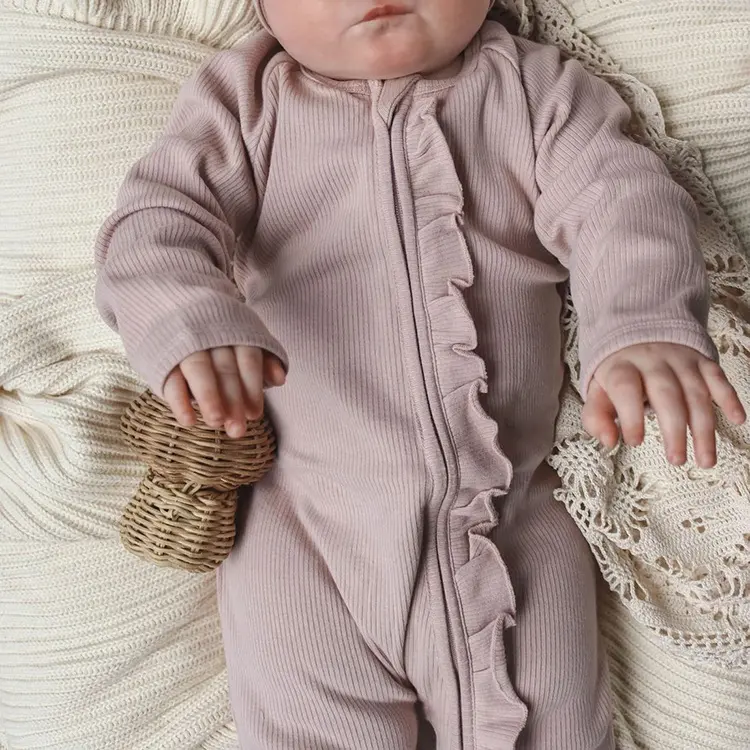 Peleles suaves personalizados para bebé, moda para niño, ropa de punto de manga larga para bebé, mono de algodón orgánico para bebé, gran oferta