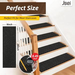 <span class=keywords><strong>Tapis</strong></span> d'escalier intérieur <span class=keywords><strong>doux</strong></span> 9 "X 28" antidérapant <span class=keywords><strong>tapis</strong></span> d'escalier lavable en machine avec support adhésif TPE - Product Image 2