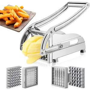 Coupe pommes de terre en acier inoxydable, trancheuse à frites, Machine à découper, outils parfaits