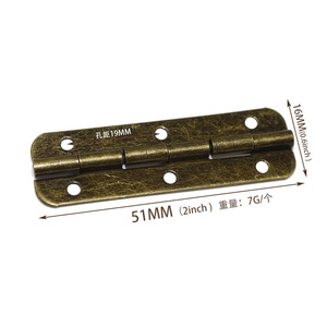 Charnière plate elliptique longue en fer antique pour emballage de boîte cadeau en bois, finition bronze vert foncé, angle d'ouverture 90 degrés - Product Image 6