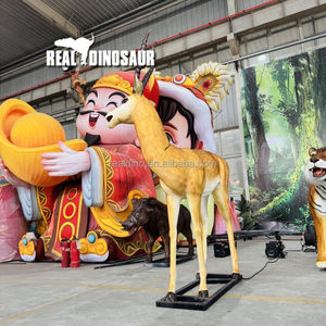 روبوت أنيماترونيك كبير الحجم على شكل غزال، نموذج حيواني عالي الواقعية مع فرو واقعي للاستخدام في الحدائق الترفيهية الداخلية، يعمل بالعملات المعدنية - Product Image 4