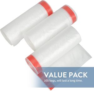 Red Drawstring Trash Bag HDPE LDPE Recycled Leakproof Waterproof <b>Material</b> Packaging & Printing Product - Product Image 4