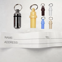 Pawise Vente en gros en acier inoxydable Plastique 3.5cm Pendentif pour chien Tube d'adresse Anti-Perdu Tube d'adresse d'identification pour animaux de compagnie pour chiens chats Petit animal