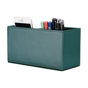 Organizador de escritorio personalizado para oficina, caja de almacenamiento de cuero, soporte para bolígrafos, regalo promocional - Product Image 4