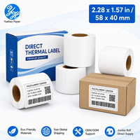 Etiquetas Térmicas Blancas Largas de 58x40mm, Rollo de Etiquetas Térmicas Directas con Revestimiento Superior, Autoadhesivas para Códigos de Barras y Almacenes