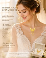 Ensemble cadeau de mariage vintage et rétro pour la mariée : collier et modèle élégant fait main en plastique, un souvenir nuptial exquis