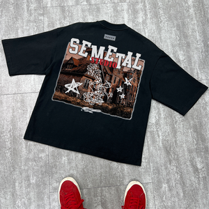 Qianshi haute qualité Boxy coton t-shirt impression surdimensionné hommes été chemise concepteur personnalisé poids lourd Streetwear T-shirts - Product Image 2