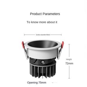 Luz descendente LED regulable de techo comercial para interior IP20 7W 8W 12W 15W 20W CCT montada empotrada para uso comercial - Product Image 2