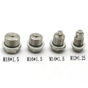 Magnetic Oil Pan <b>Plug</b> M14X1.5 Stainless Steel With Aluminum Washer And Magnet For Automotive Use - Product Image 3