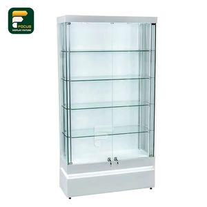 ตู้โชว์กระจกสีขาวประตูกระจกแบบล็อคได้ตู้โชว์สินค้าขายปลีกพร้อมชั้นวางสำหรับการนำเสนอและจัดนิทรรศการ - Product Image 1