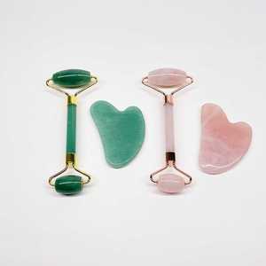 Masseur facial en pierre de quartz naturelle, rouleau de jade pour le lifting du visage, anti-âge, Gua Sha, rouleau de jade - Product Image 4