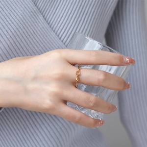 Anillo de Cadena de Bolas de Acero Inoxidable a la Moda, Cadena Minimalista para Suéter, Tamaño Ajustable, Regalo Infantil y Moderno - Product Image 3