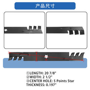 Cuchillas para cortacésped rotatorio A18006, paquete de 2, 530 mm, para piezas de repuesto de cortacésped rotatorio, color negro - Product Image 4