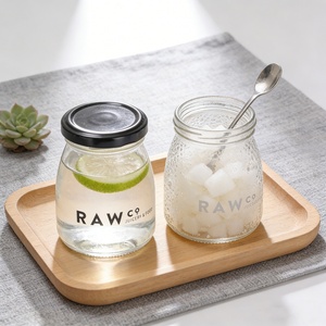 Vente en gros <span class=keywords><strong>de</strong></span> pots à pudding en verre transparent ronds classiques scellés <span class=keywords><strong>de</strong></span> 50 ml, 100 ml, 150 ml, 200 ml avec bouchon à vis pour yaourts et confitures - Product Image 4