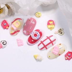 Paso Sico <span class=keywords><strong>2022</strong></span> Alta Calidad 30 unids/pack <span class=keywords><strong>verano</strong></span> Kawaii 3D <span class=keywords><strong>uñas</strong></span> encantos lindo postre Donut helado DIY resina manicura Decoración - Product Image 5