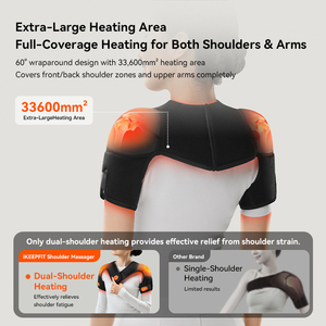Akülü ısıtmalı battaniye vücut kas omuzluk <span class=keywords><strong>Wrap</strong></span> masaj kemeri elektrikli ısıtma titreşim masaj omuz pedi - Product Image 6