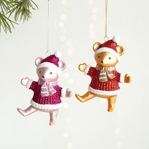 Adornos Navideños: Mini Colgantes de Perro Globo, Dijes de Casa de Copo de Nieve, Pequeños Adornos, Accesorios de Decoración para Árbol y Corona - Plástico - Product Image 4
