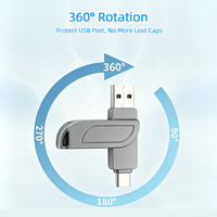 Clé USB 2.0 rotative à 360°, 8 Go, 16 Go, 32 Go, 64 Go, pleine capacité, clé USB portable, mémoire stick pour téléphone portable, ordinateur
