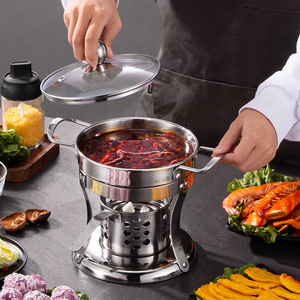 Stainless Steel Single Person Hot Pot With Alcohol <b>Stove</b> Eco Friendly Pellet Fuel Home Use - Product Image 3